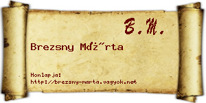 Brezsny Márta névjegykártya